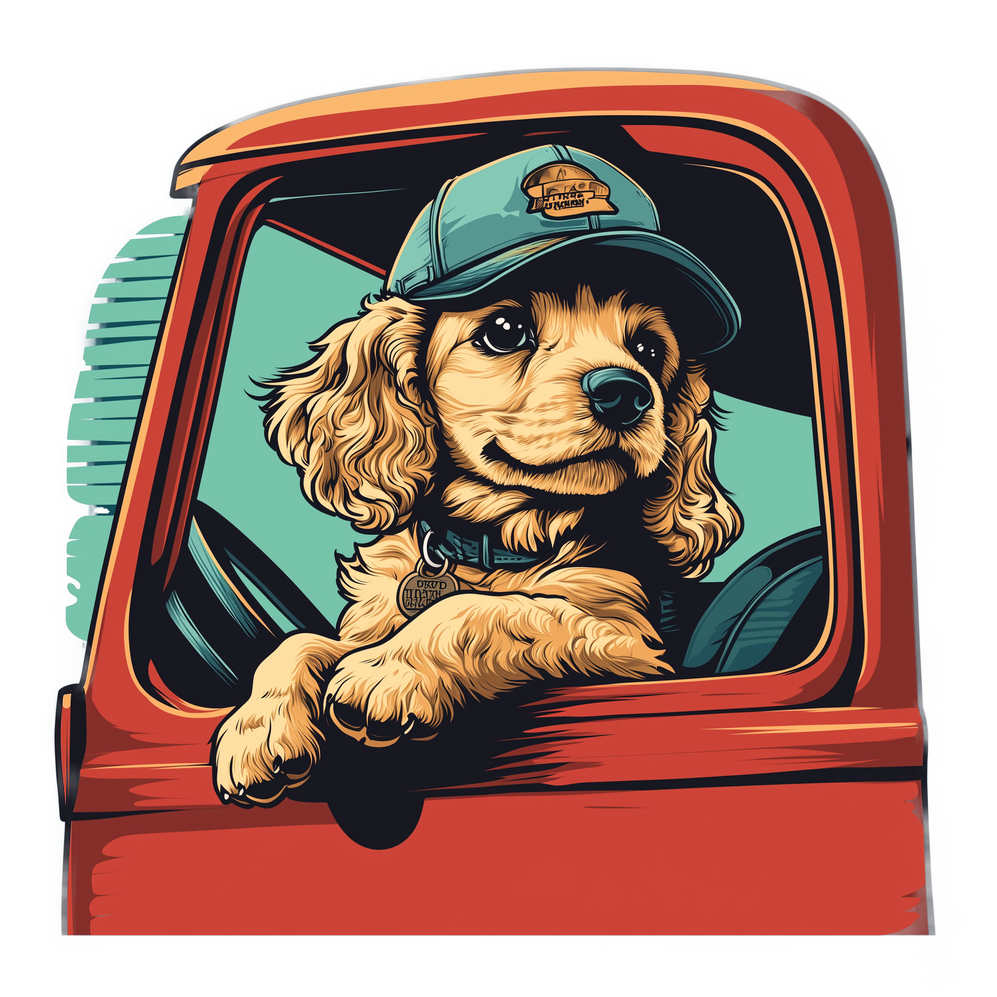 BugsVille Dog in Car Logo
